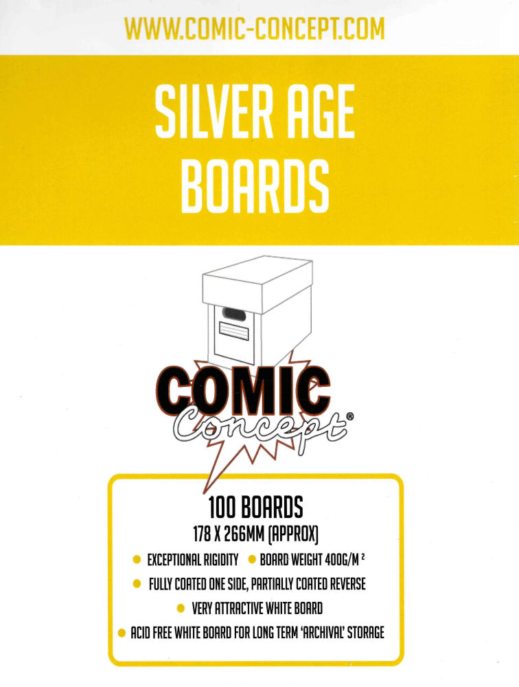 COMIC CONCEPT BACKING BOARDS (100) | SILVER AGE SIZE | ACID FREE | SHORTBOX COMIC CARE