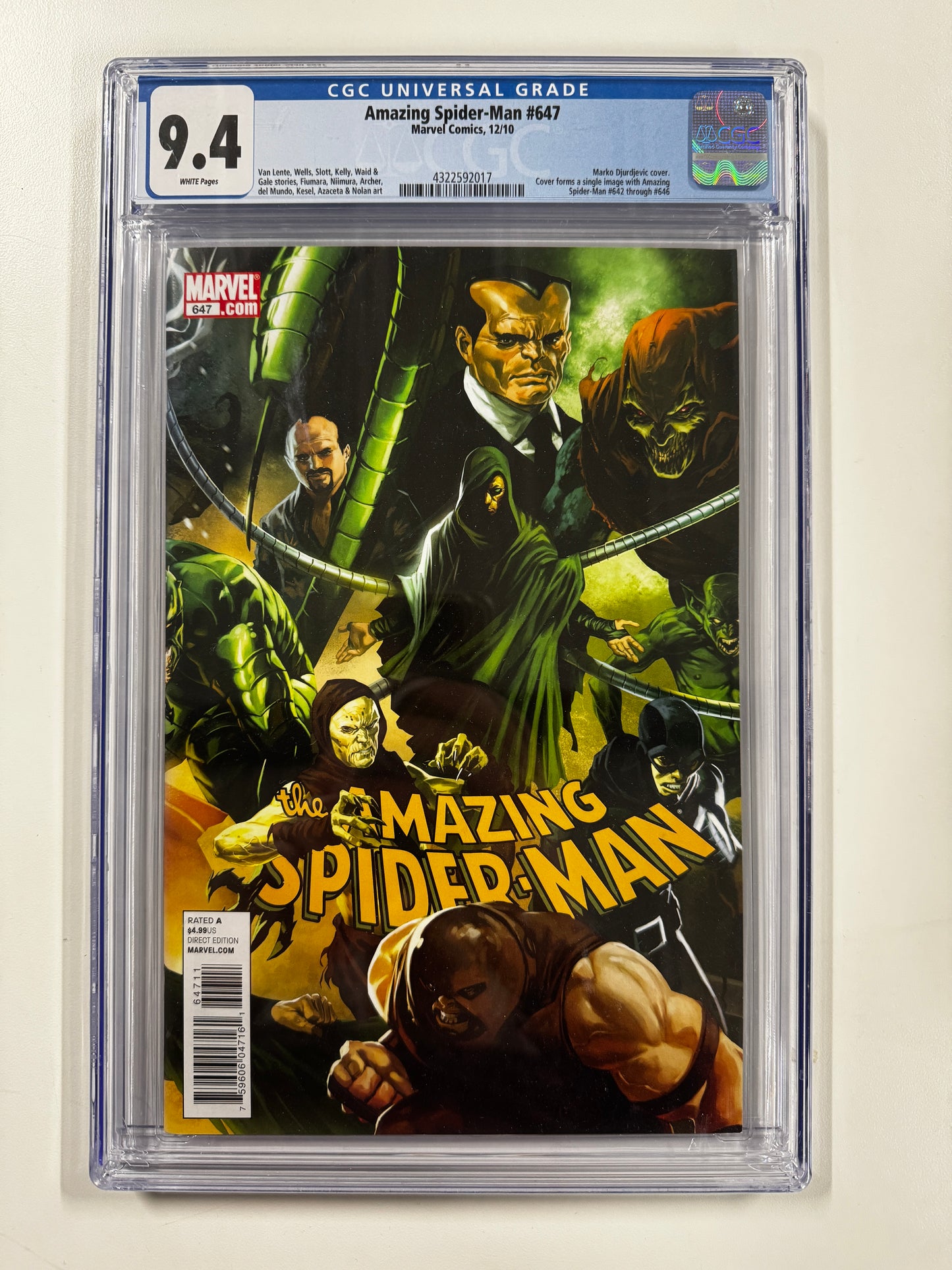 THE AMAZING SPIDER-MAN, VOL. 2 #647 | MARVEL COMICS | 2011 | A | 9.4 GCG SLAB GRADED COMIC