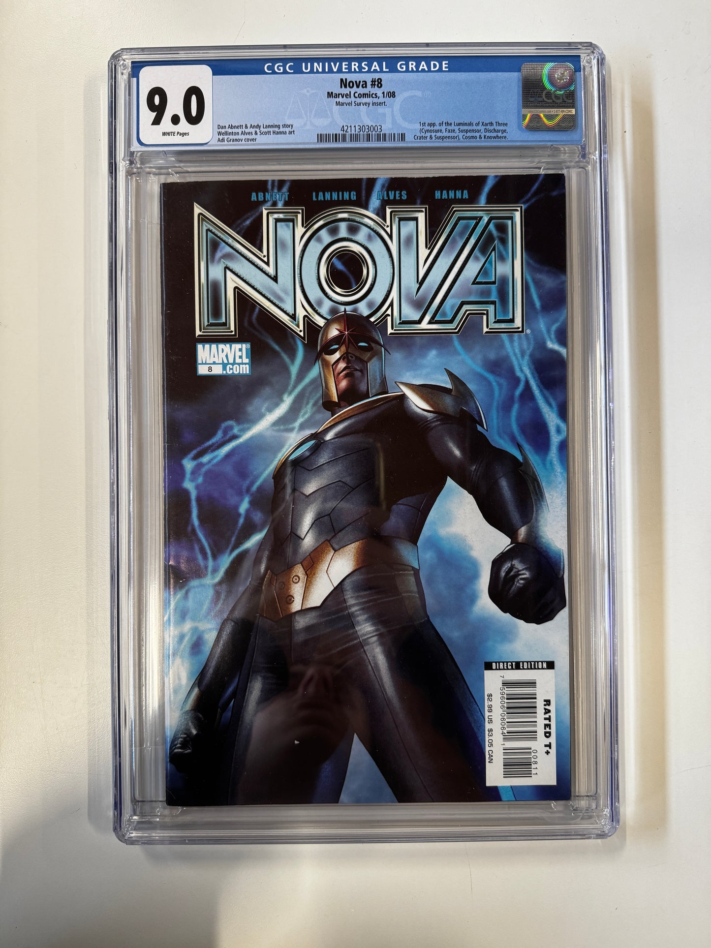 NOVA #8 | MARVEL COMICS | 2008 | A | 9.0 GCG SLAB GRADED COMIC