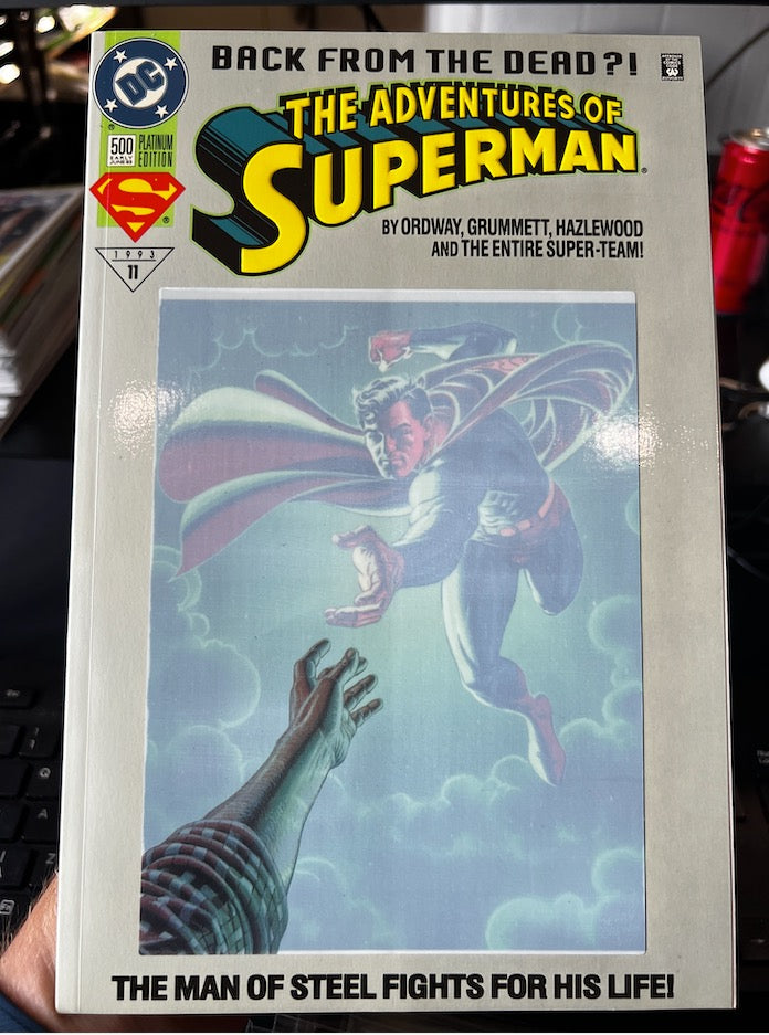 THE ADVENTURES OF SUPERMAN #500 | DC COMICS | 1993 | D PLATINUM COMES OUT OF (BUT WITH BAG | 🔑