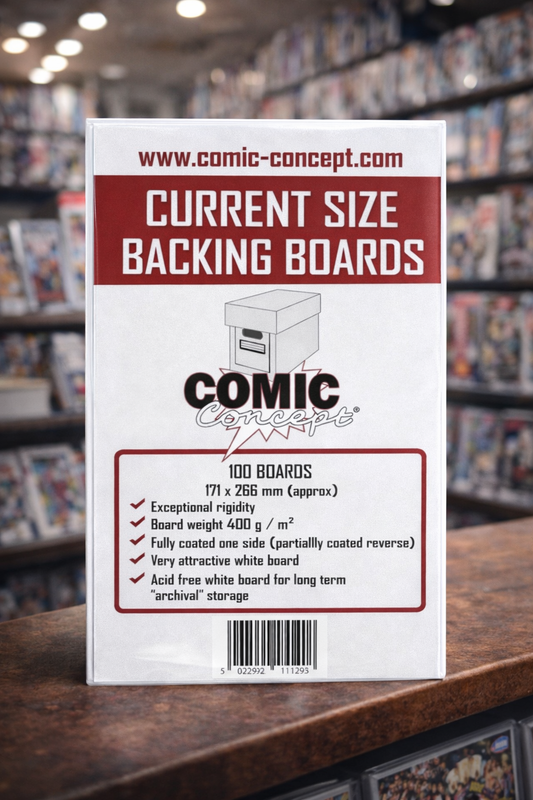COMIC CONCEPT BACKING BOARDS (100) | CURRENT SIZE | ACID FREE | SHORTBOX COMIC CARE