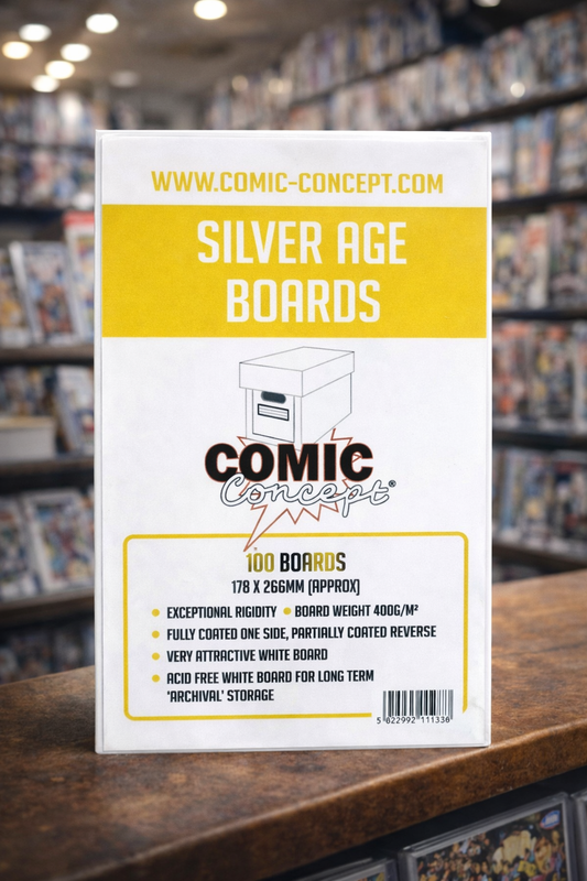 COMIC CONCEPT BACKING BOARDS (100) | SILVER AGE  SIZE | ACID FREE | SHORTBOX COMIC CARE