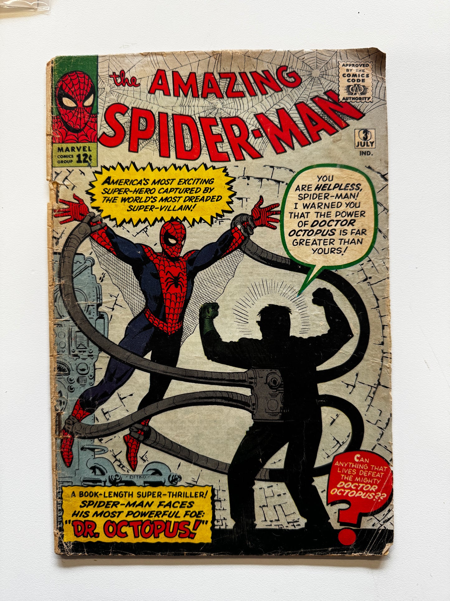 THE AMAZING SPIDER-MAN, VOL. 1 #3 | MARVEL COMICS | 1963 | A | EST GRADE FAIR 1.5