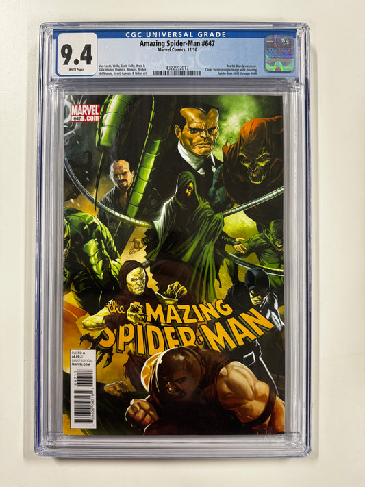 THE AMAZING SPIDER-MAN, VOL. 2 #647 | MARVEL COMICS | 2011 | A  | 9.4 GCG SLAB GRADED COMIC