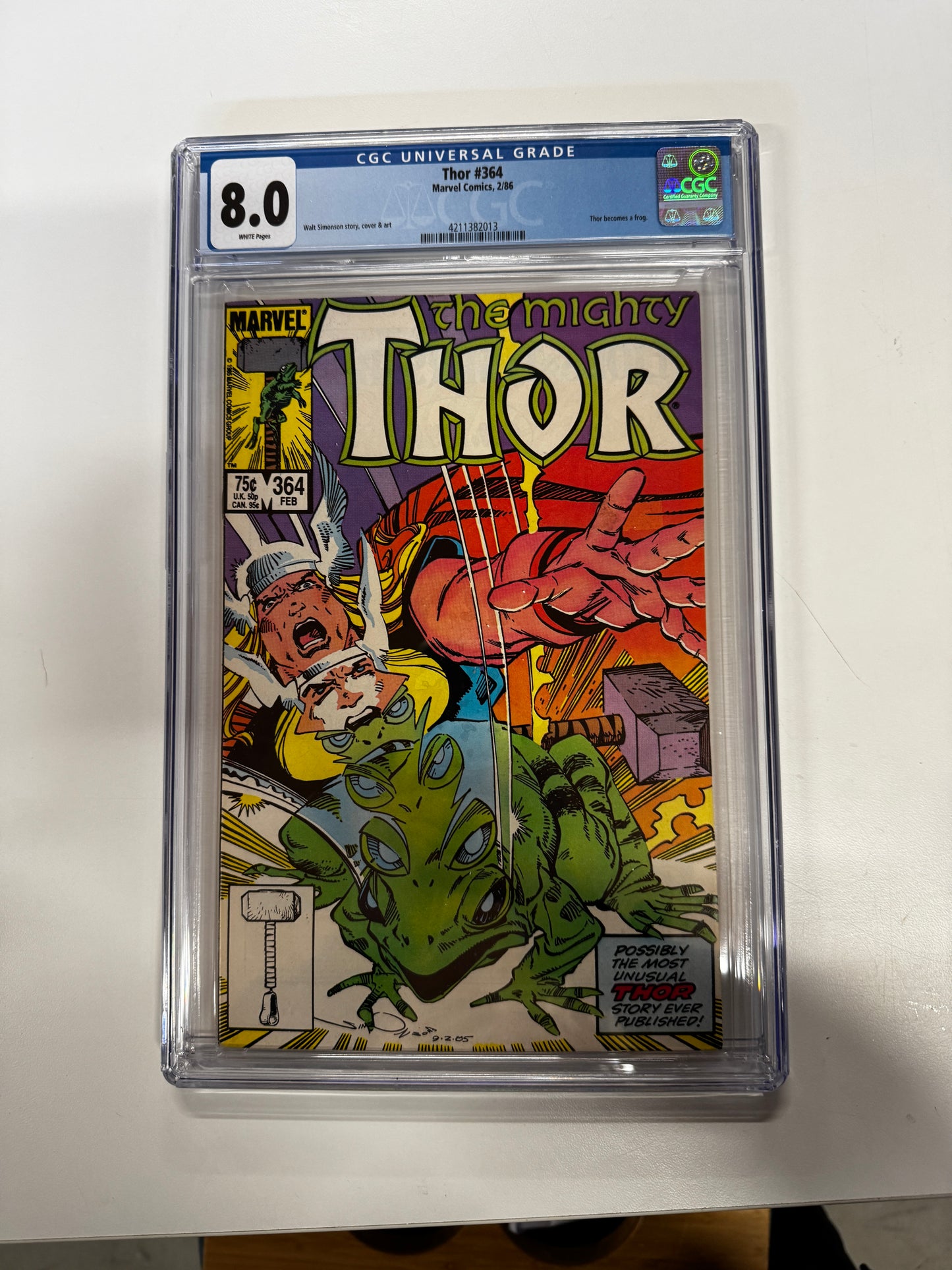 THOR #364 | MARVEL COMICS | 1986| A  | 8.0 GCG SLAB GRADED COMIC