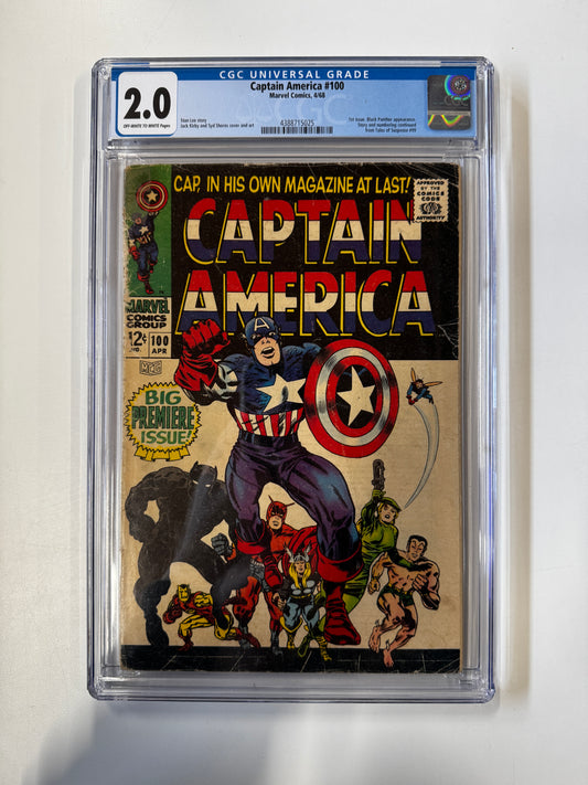 Captian America #100 | MARVEL COMICS | 1968 | A | 2.0 GCG SLAB GRADED COMIC
