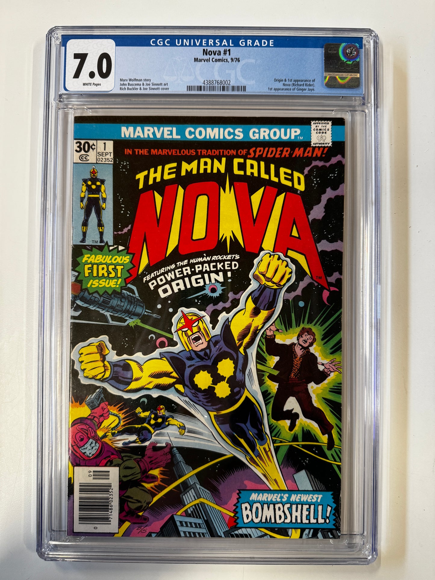 Nova #1 | MARVEL COMICS | 1976 | A | 7.0 GCG SLAB GRADED COMIC