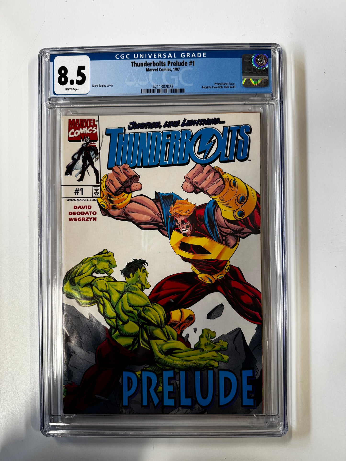 Thunderbolts Prelude #1 | MARVEL COMICS | 1997 | A | 8,5 GCG SLAB GRADED COMIC