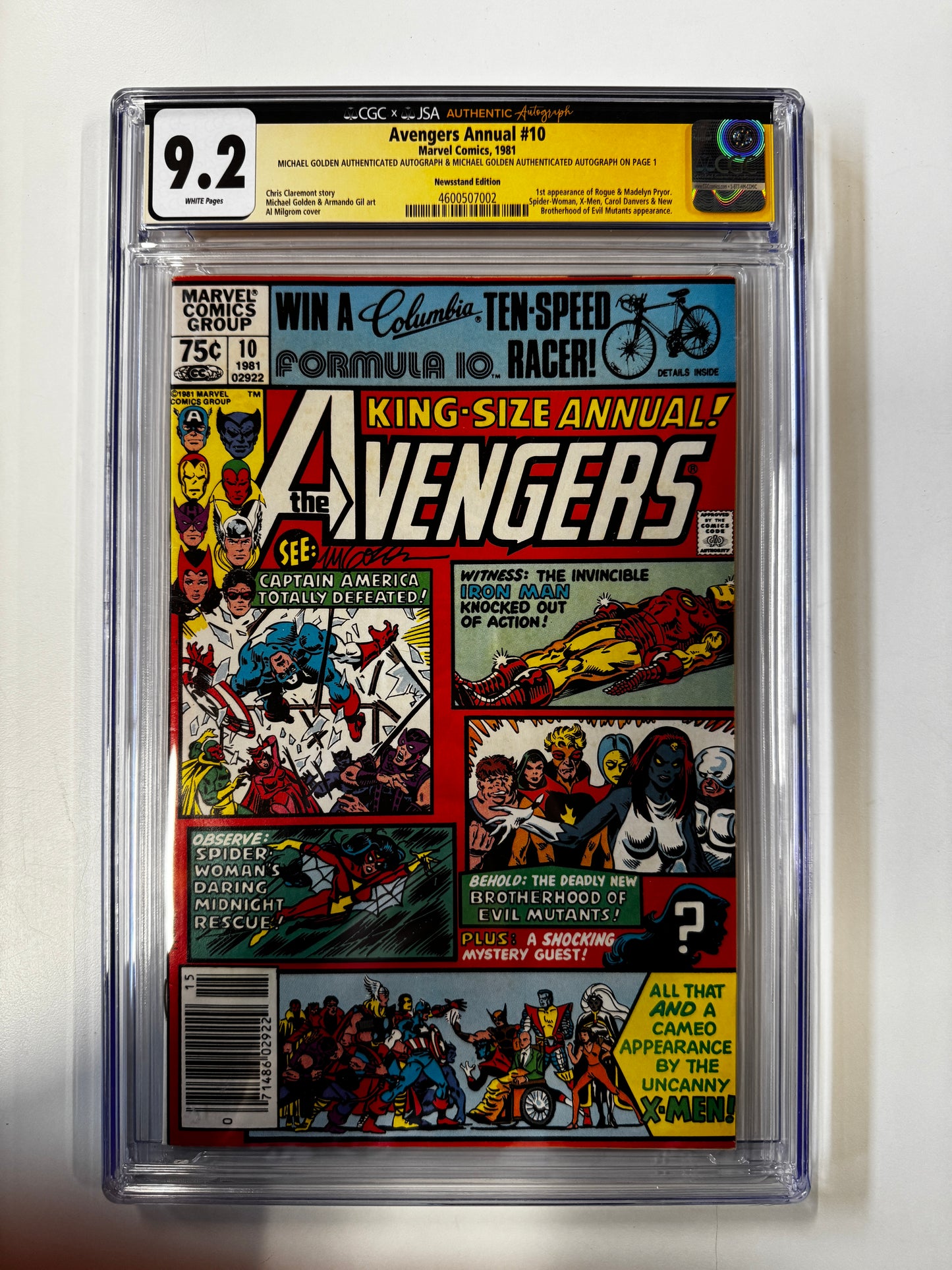 The Avengers Annual #10 (NEWSSTAND EDITION) | MARVEL COMICS | 1981 | B  | 9,2 GCG SLAB GRADED COMIC