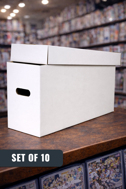 10 X Comic Book Collectors Longbox – White Archive Storage Boxes (Set of 10)