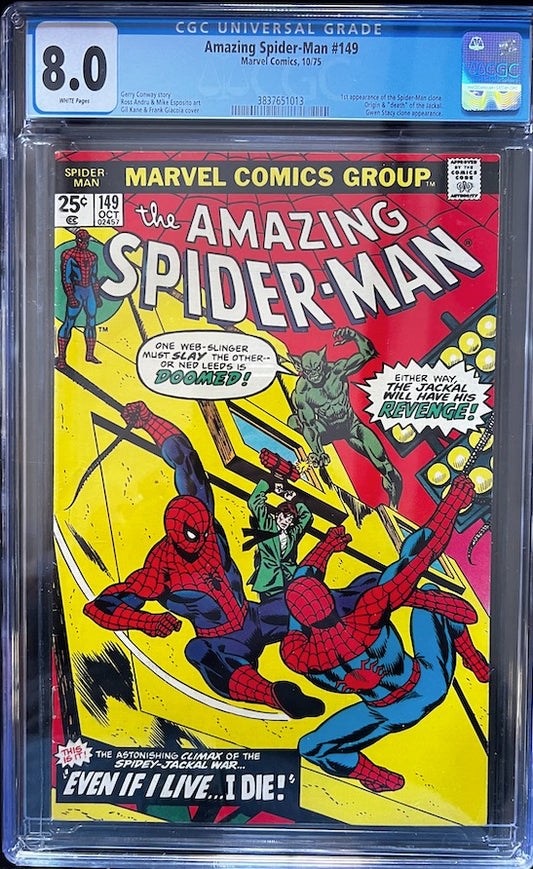 THE AMAZING SPIDER-MAN, VOL. 1 #149 | SLAB CGC 8.0 VERY FINE #149 | MARVEL COMICS | 1975 | A | 1ST APPEARANCE BEN REILLY